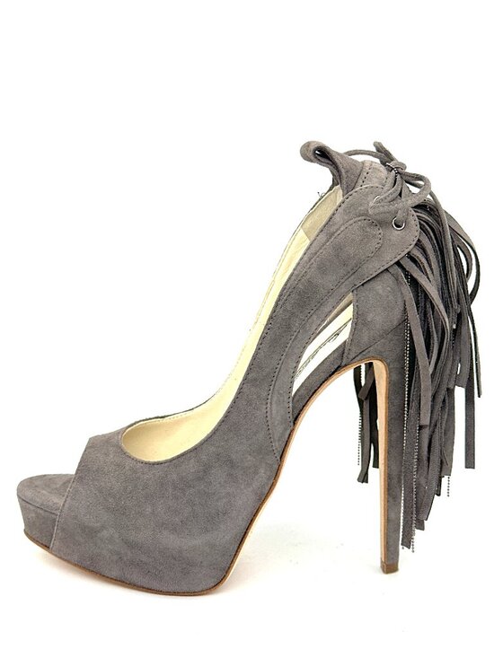 Brian Atwood Shoes - Brian Atwood VERNER Suede Fringe Platform Peep Open Toe Pumps Heels